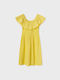 Mayoral Kids Dress Short Sleeve Yellow