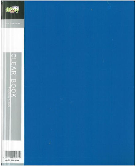 Groovy Clipboard Flexible with 20 plastic sleeves Slides for Paper A4 Blue 1pcs