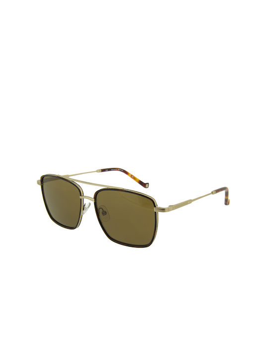 Hackett Men's Sunglasses with Gold Tartaruga Frame and Brown Lenses HSB914 414