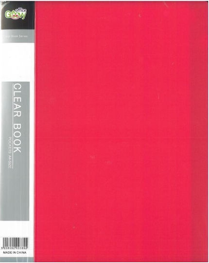 Groovy Clipboard Flexible with 10 plastic sleeves Slides for Paper A4 Red 1pcs