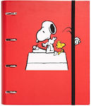 Grupo Erik Clipboard with 4 Rings for Paper A4 Red Snoopy 1pcs