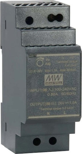 Level One DIN Rail Power Supply 24V/30W
