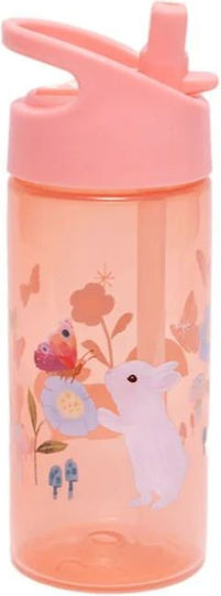 Petit Monkey Bunny Roz Πăduț Plastic cu Pai pentru Copii 380ml
