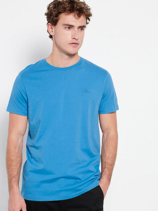 Funky Buddha Ανδρικό T-shirt Atlantic Blue Μονόχρωμο