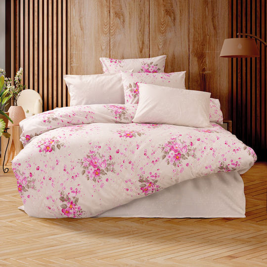 Mc Decor Vita Cotton Duvet Cover Set 160x240cm Single with Pillowcase Pink MCL KPPM 037