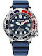 Citizen Ανδρικό Ρολόι 44mm Μπαταρίας με Μπλε Καουτσούκ Λουράκι