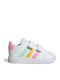 Grand Court GRAND COURT 2.0 Kinder Sneakers mit Klettverschluss Cloud White / Pulse Mint / Beam Pink