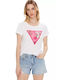 Guess Damen Sportlich T-shirt Weiß