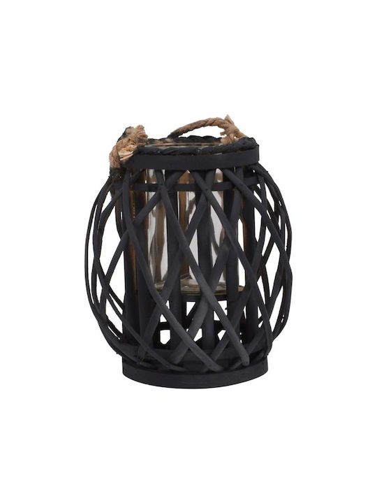 Fylliana Amare Φαναράκι Bamboo Επιτραπέζιο Μαύρο 21x21x34εκ.