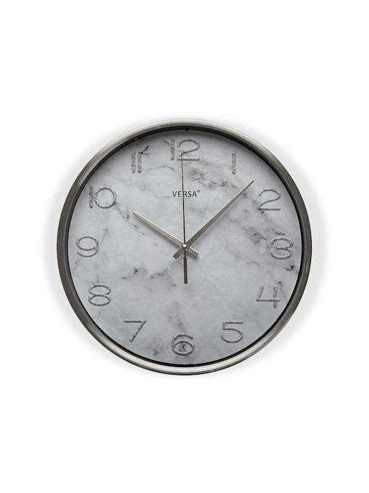 Versa Ρολόι Τοίχου Μεταλλικό Γκρι 25.2cm