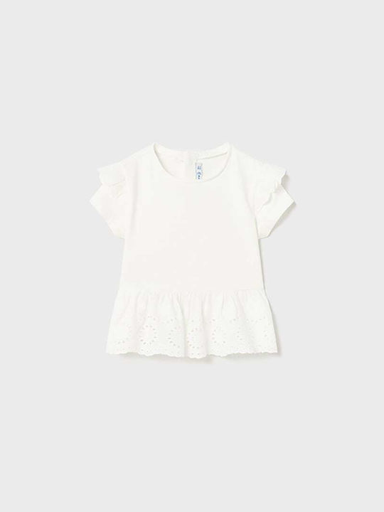 Mayoral Kids Blouse Short Sleeve White