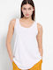 Funky Buddha Women's Athletic Blouse Sleeveless White