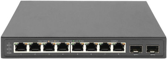Digitus DN-80067 Unmanaged L2 Switch with 8 Ethernet Ports and 2 SFP Ports