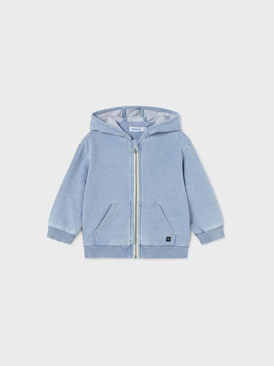 Mayoral Boys Hooded Sweatshirt with Zipper Light Blue