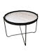 Round Central Coffee Table Alabaster Wooden White 63x63x42 cm