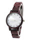 Daponte Damen Uhr mit Lila Holzarmband