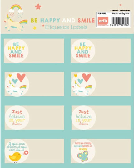 Grupo Erik Be Happy Ετικέτες Τετραδίων 8x2cm 16τμχ