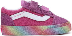Vans Old Skool Glitter Kids Sneakers for Girls with Laces Fuchsia