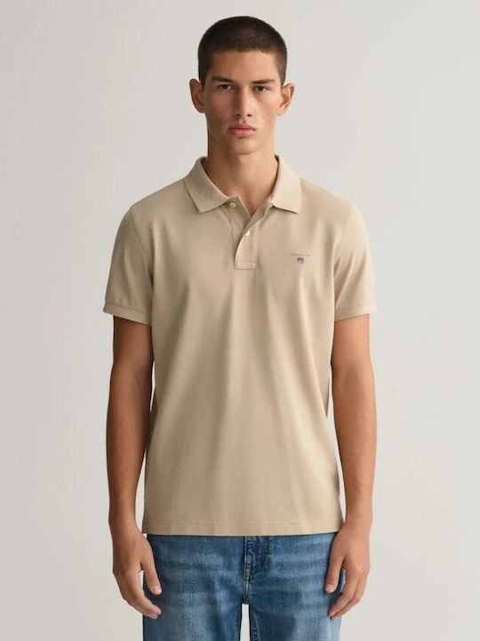 Polo Kurzarmbluse Beige