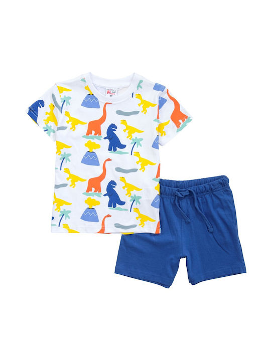 Funky Kids Set with Shorts Summer 2pcs White