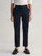 Women's High-waisted Chino Trousers Slim Fit Navy Blue
