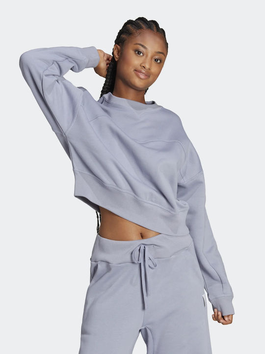 Adidas Women's Fleece Sweatshirt Silver Violet