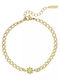 Oozoo Women's Chain Bracelet with Flower Design in Gold Plated Stainless Steel 18cm