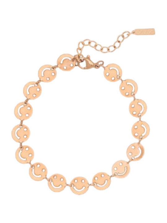 Oozoo Women's Chain Bracelet Made of Stainless Steel Gold Plated 18cm