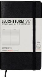 Leuchtturm1917 Caiet 121 Foi A6 Cu dungi cu Elastic Negru