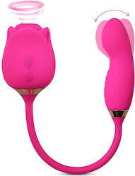 CyprusLoveShop Clitoral and Nipple Suction Device with Vibration Silicone Clitoral Air Wave Sucking Rose with Wiggling Vibrator Pink
