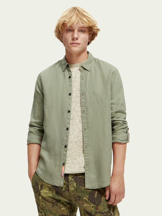 Scotch & Soda Μακρυμάνικo Λινό Πουκάμισο σε Καν...