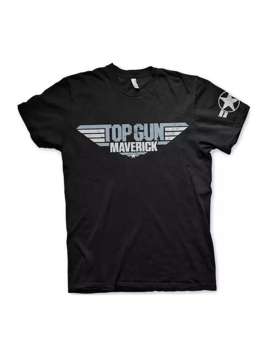 Top Gun Top Gun Maverick Distressed Logo T-shirt Black