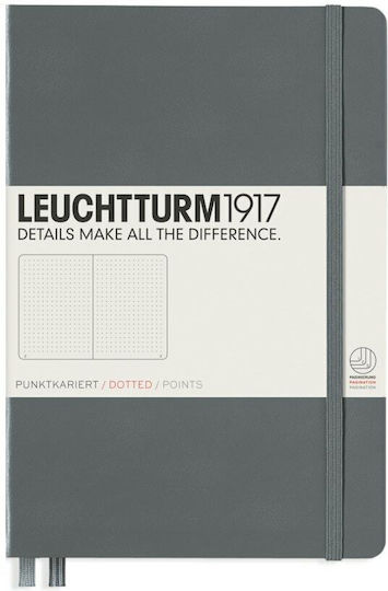 Leuchtturm1917 Notebook 125 Sheets A5 with Dots and Elastic Gray