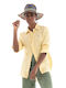 Ralph Lauren Women's Linen Monochrome Long Sleeve Shirt Yellow