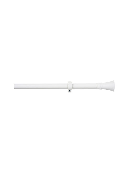 Metallic Curtain Pole Single 110cm White