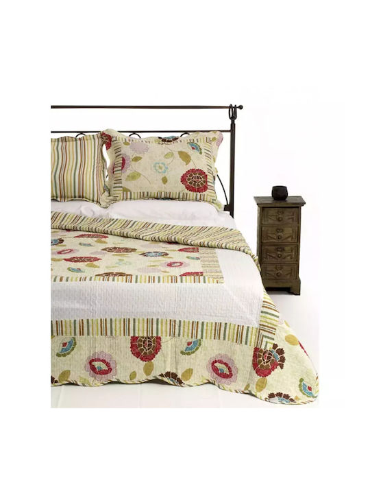 Silk Fashion Set Coverlet Single Cotton Beige 160x220cm 2pcs