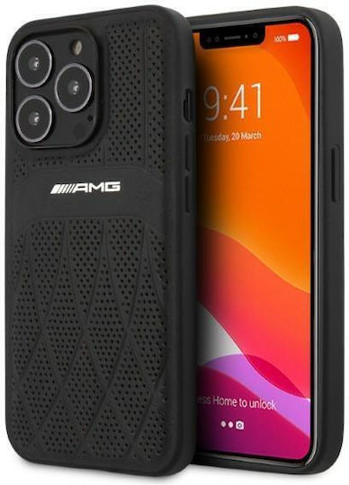 AMG Leather Curved Lines Back Cover Δερμάτινο Black (iPhone 13 Pro Max)