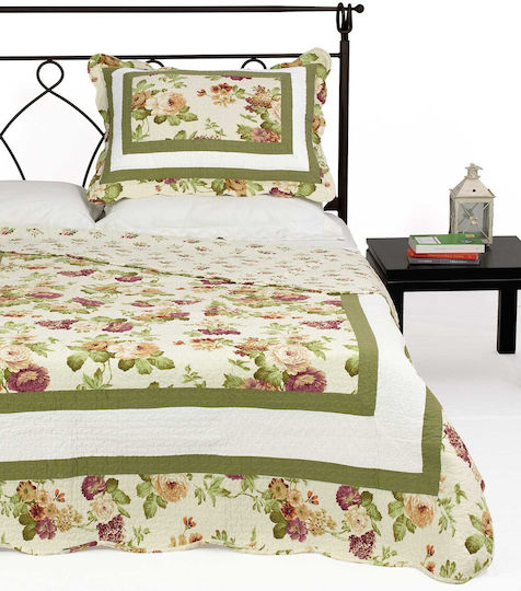 Silk Fashion Set Coverlet Single Cotton Green 160x220cm 2pcs