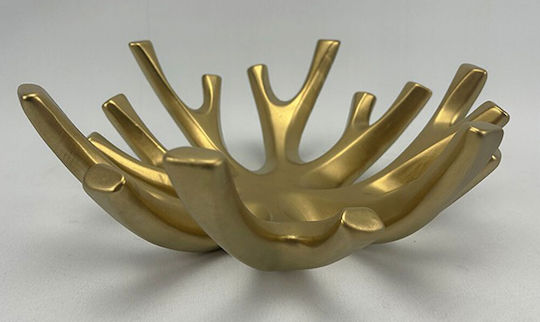 Karvounis Fruit Bowl Ceramic Gold 31.5x29.5x10.5cm