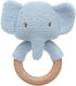 Kiokids Μασητικός Κρίκος Οδοντοφυΐας Elephant από Ξύλο για 3 m+