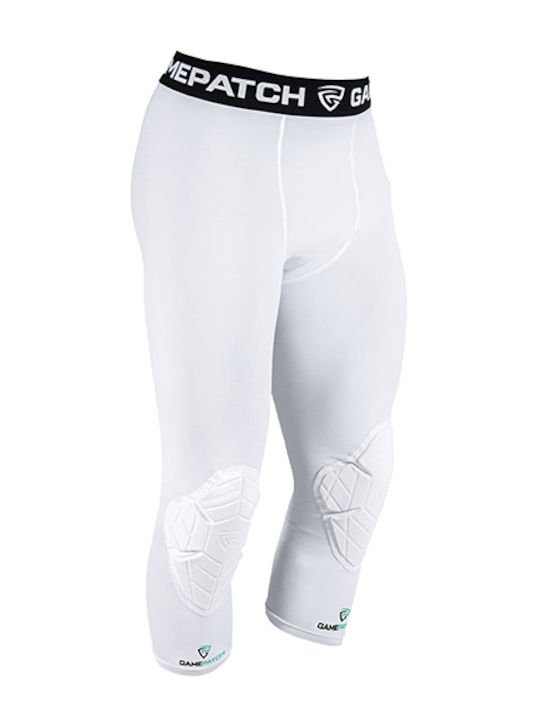 GamePatch Men's Sports Capri Leggings White