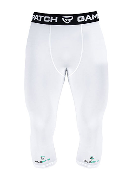 GamePatch Men's Sports Capri Leggings White