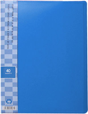 Clipboard Flexible with 20 plastic sleeves Slides for Paper A4 Blue 1pcs