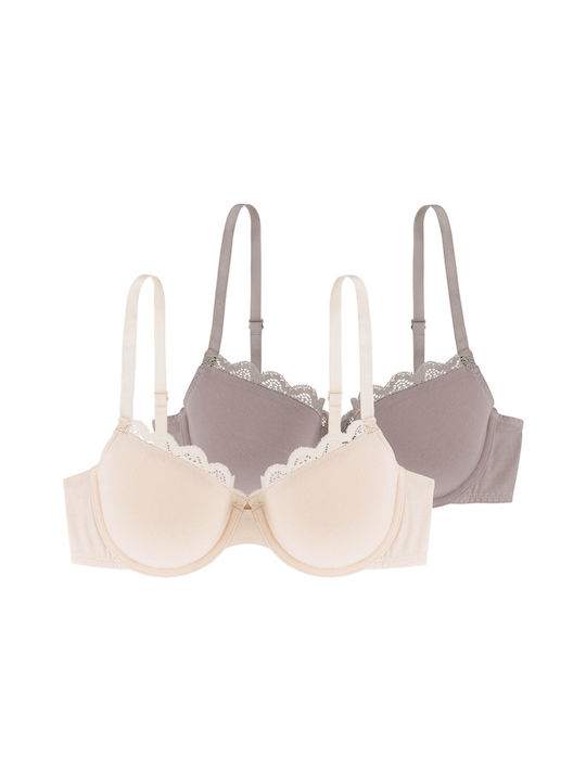 Ivory/Beige Sutien cu Baloane 2Pack
