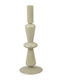 Present Time Sparkle Candle Holder Glass in Green Color 9x9x25cm 1pcs
