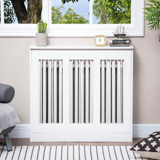HomCom MDF Radiator Cover White 90x18x84cm