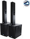 GloboStar 98027-98028-SET Ζεύγος Αυτοενισχυόμενων Ηχείων PA 1200W με Woofer 18"