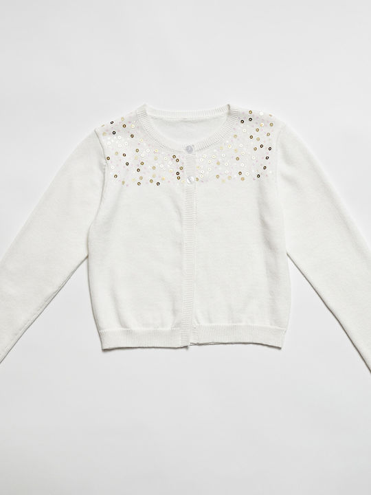 Εβίτα Girls Cardigan with Buttons White