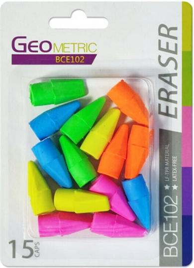 Σετ Γόμες για Μολύβι Geometric Eraser Cappy BCE102 (Διάφορα Χρώματα) 15τμχ