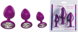 LustGlider Anal Plugs Set Purple 3pcs